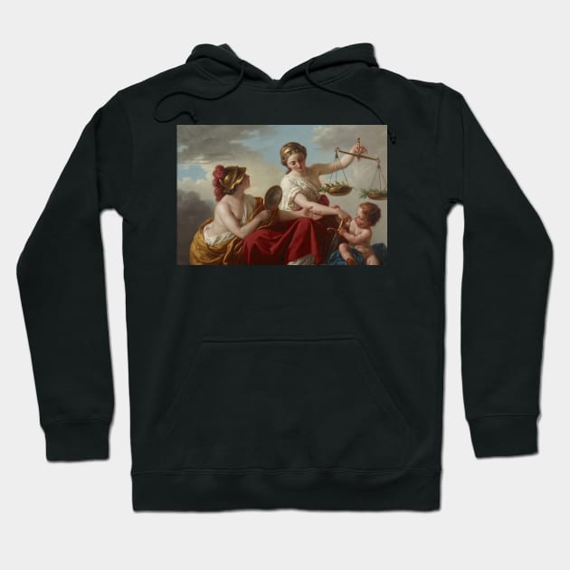 Justice Disarmed by Innocence and Applauded by Prudence by Louis-Jean-Francois Lagrenee Hoodie by Classic Art Stall